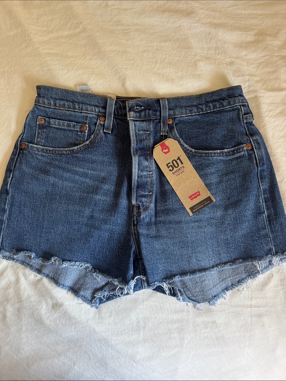 Levi's Dark Blue 501 Cutoff Jean Shorts NWT Size 20